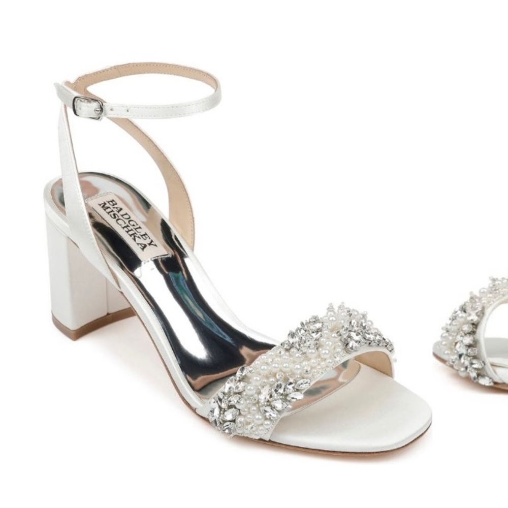 Badgley Mischka Clara Embellished Block Heel